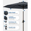 Parasol de patio en polyester 9 pi (2,7 m) à DEL avec réglage de l'inclinaison gris-123386511