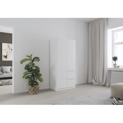 2 doors, 2 drawers, push-to-open