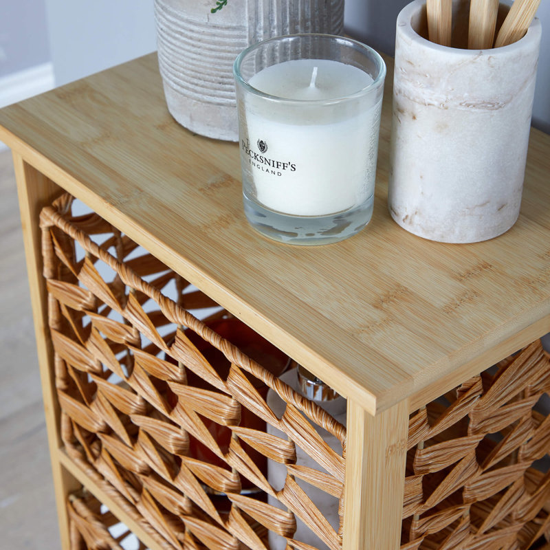 Almeer 3 Rattan Drawer Bamboo Storage Unit