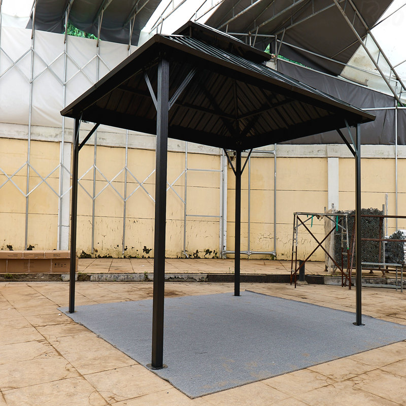 10X10FT Gazebo Aluminum, For Outdoor Use With Steel Canopy, Steel Gray