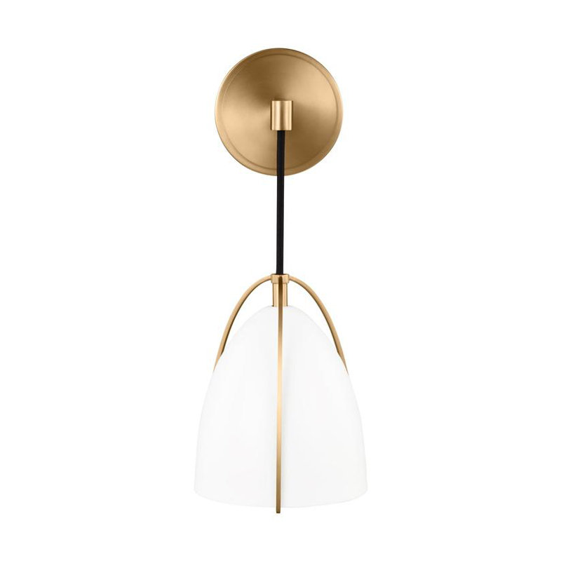 Norman 1 - Light Bath Sconce, Steel Matte White, Satin Brass, No