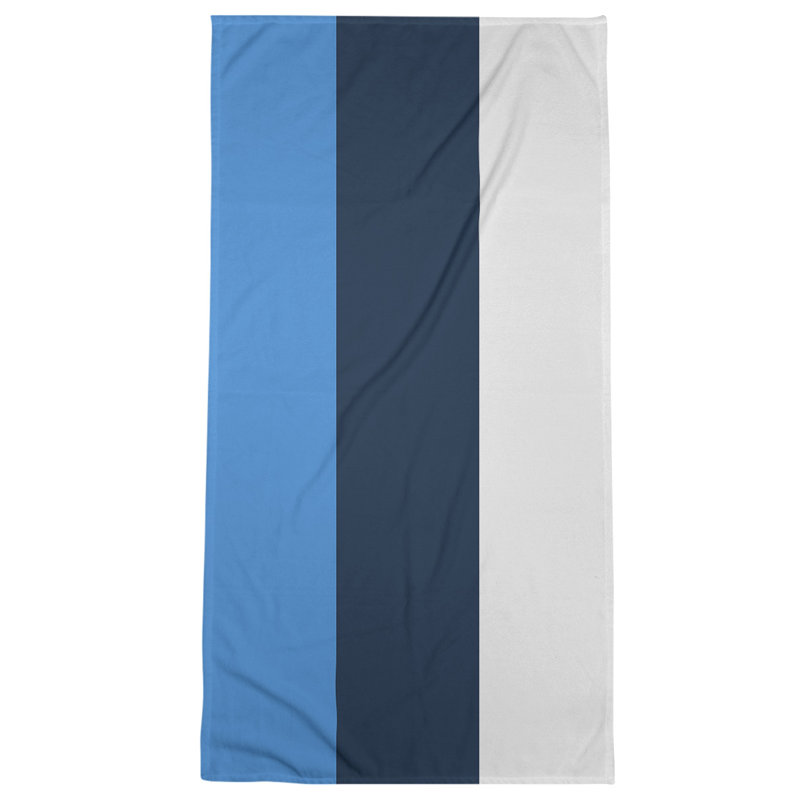 Cotton Blend Beach Towel, Light Blue/Gray/Blue