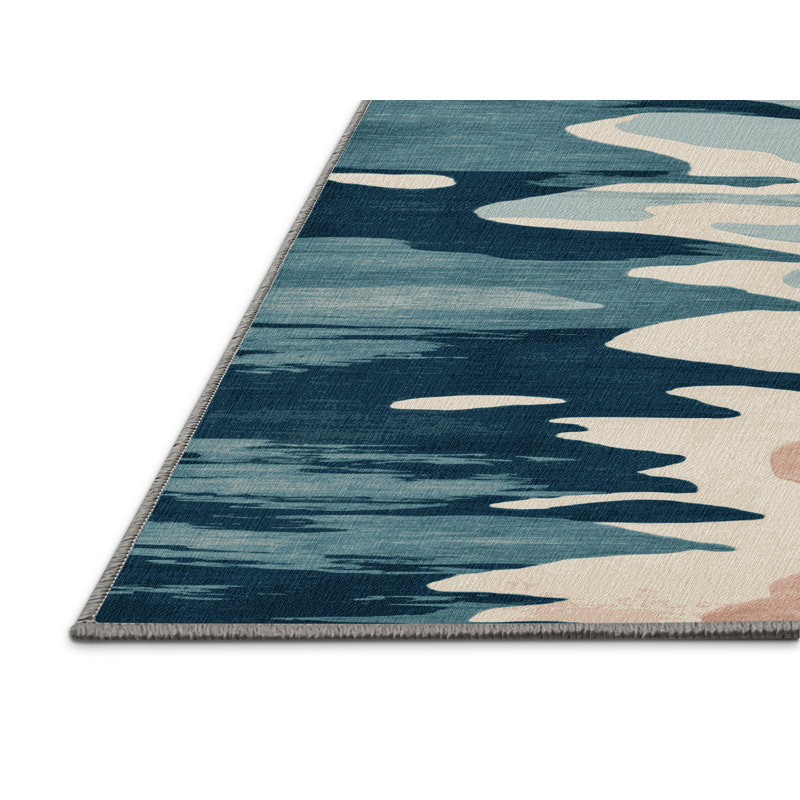 Tapis gris aquarelle lavable à la machine, Tapis de couloir 2 pi x 4 pi