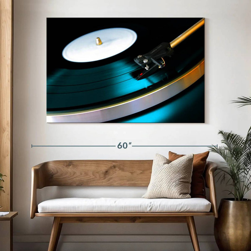 Abarca jouant du disque vinyle, H 34 po x l 51 po