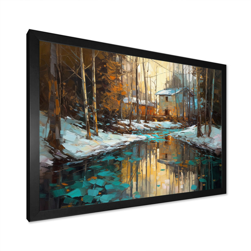 Wintery Forest I - Imprimé, Cadre photo noir, H 12 po x l 20 po x P 1 po