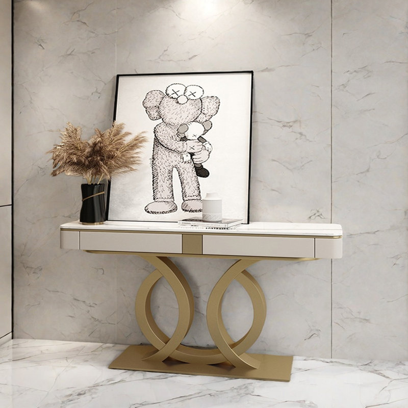Italian Luxury Console Table, 33.5" H x 63" W x 13.8" D, Gold
