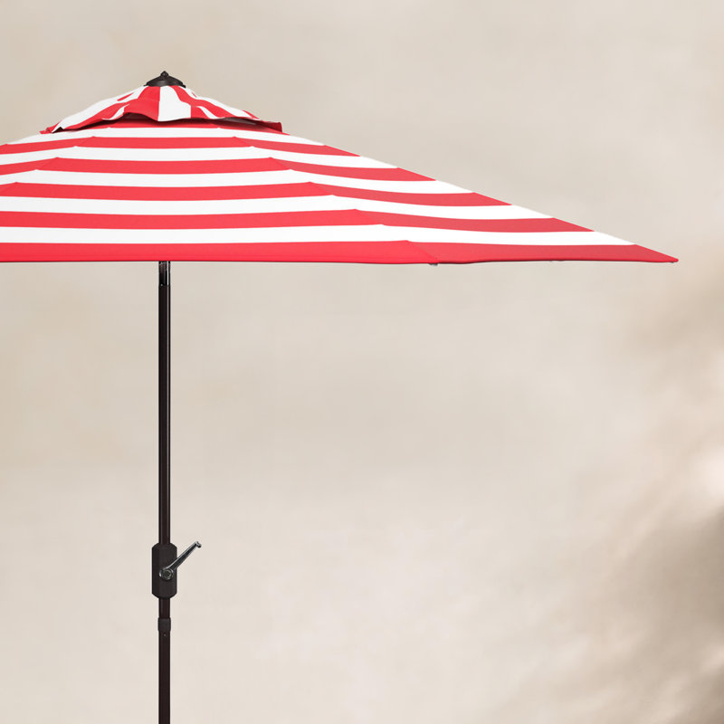 Parasol de marché Horsley, Rayure rouge, Brun