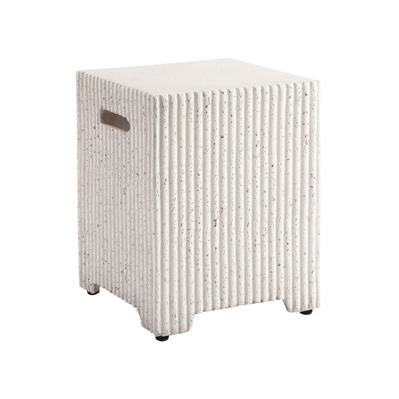 22.05 lb. Tank Cover 15.75 " Rectangle Concrete Propane Tank Cover, Blanc cassé
