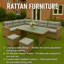 0cm Wide L-Shaped Patio Sofa with Cushions