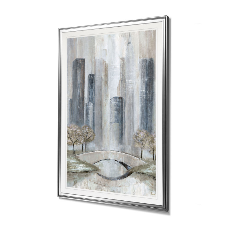 «Central Park Spring», reproduction, H 36 po x l 26 po x P 1,5 po, Cadre argenté