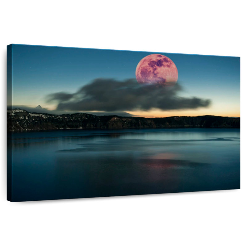 Alvord Crater Lake Supermoon, H 34 po x l 51 po
