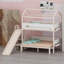 Lit superposé en forme de maison avec glissade et escalier de rangement intégré-140131610