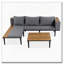 Ensemble de canapé de patio en L en bois d'acacia avec table d'appoint et coussins de 3,15 po-148265192