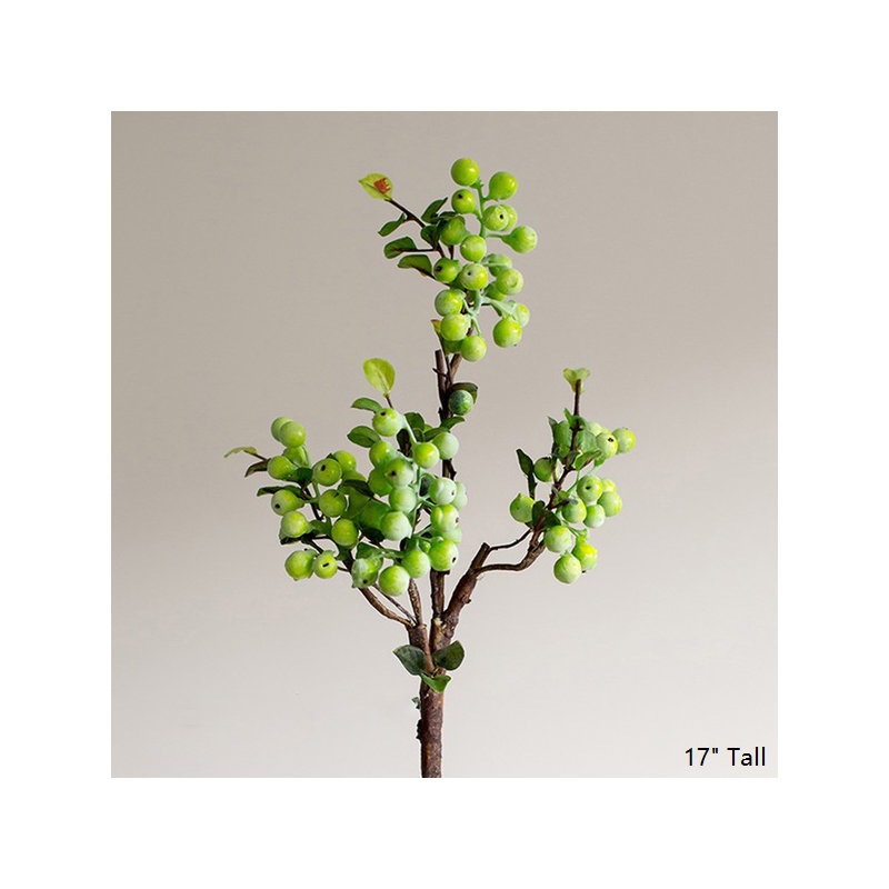 Silk Berry Arrangement, 5 Stems, Green