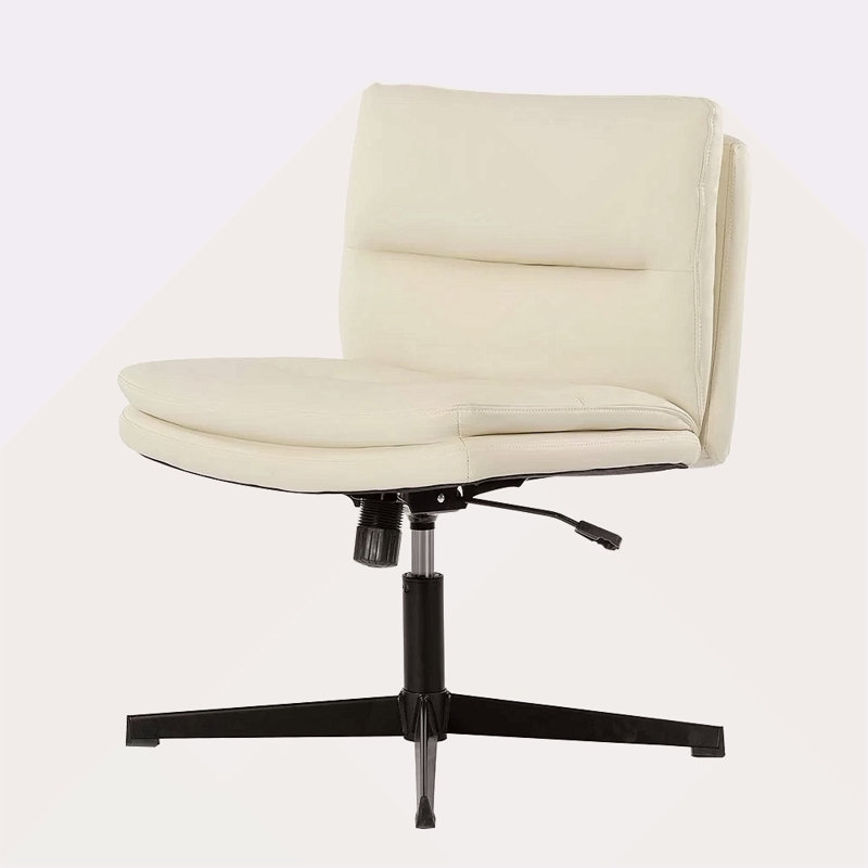 Fauteuil de bureau en polyuréthane sans accoudoirs sans roulettes, dossier à bascule 120 °