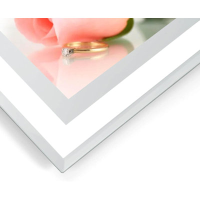 Cadres photo 8x10 argentés - Lot de 2, cadre photo 8 x 10 en verre véritable HD avec bord miroir pour présentation sur table, cadeaux de mariage, d'anniversaire ou de fête des mères (8 x 10, argenté)