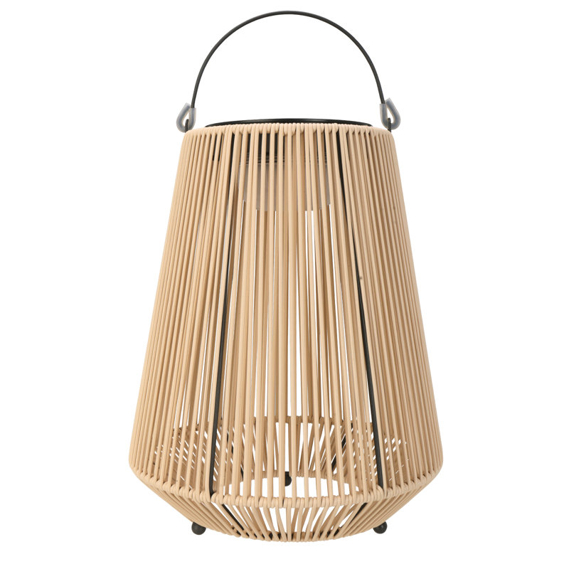 Lanterne solaire extérieure en rotin tissée à la main, lumière ambiante chaude imperméable IP65, double charge solaire et USB, 10 heures de fonctionnement 12H, lampe suspendue et de table pour patio