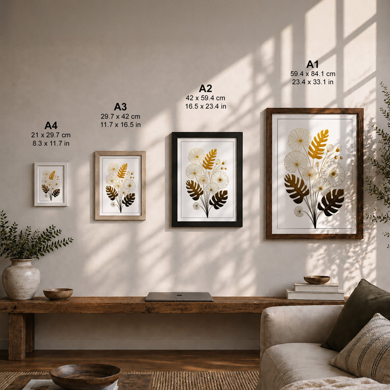 Study Botanical - Framed Print, A2 - 59.4 x 42.0 cm, White