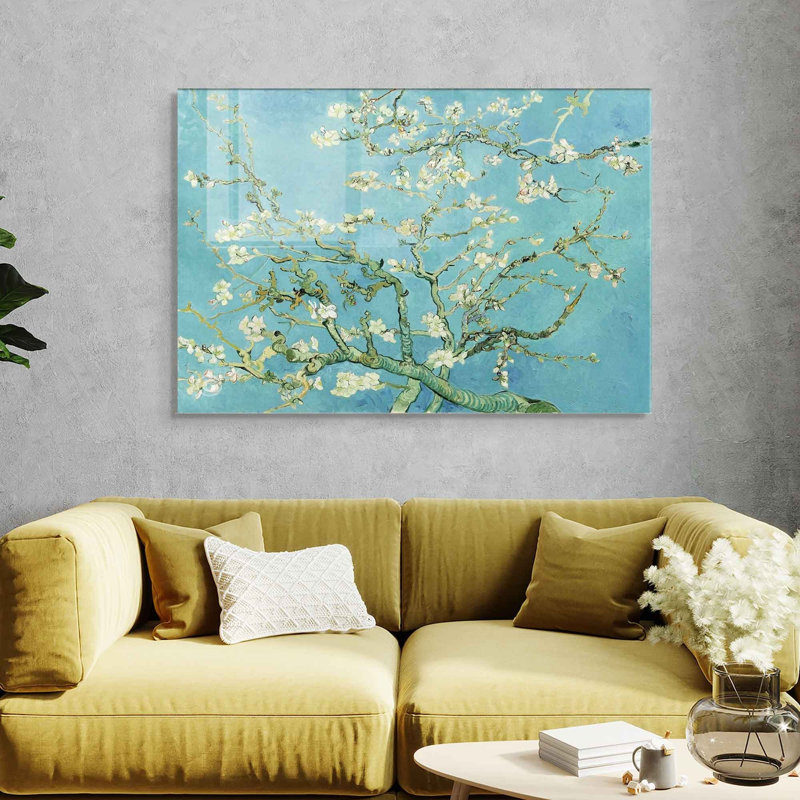 Superbe peinture murale en verre trempé 27,6 po x 39,4 po | 100% verre trempé, épaisseur: 0,16 pouce | Décoration élégante pour le salon ou le bureau, durable et facile à nettoyer, idée de cadeau parfaite