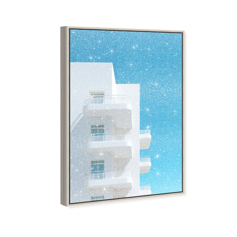 Modular White II Architecture Canvas Print by Oliver Gal, Black Frame, 10 x 15, 31"H x 46"W, Silver Floater Frame