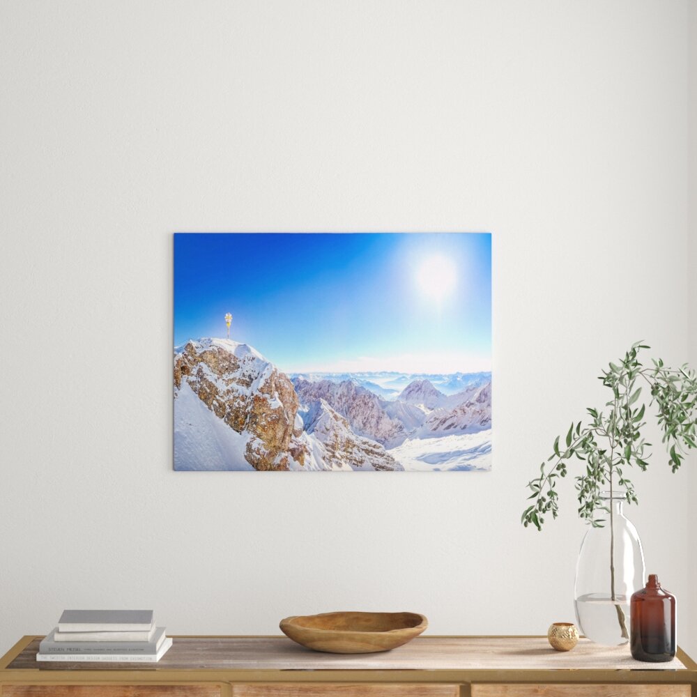 Zugspitze im Sonnenlicht Fotografie auf Leinwand