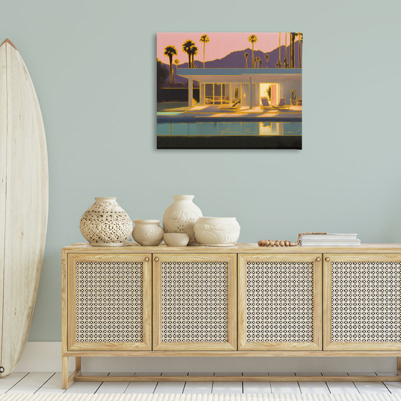 «Sunset Glow Summer Pool» par Noah Bay, H 30 po x l 40 po