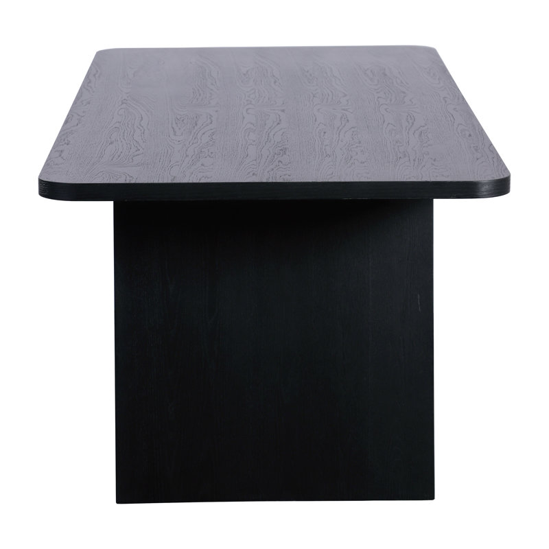 Table de salle à manger rectangulaire en bois Fika, Noir