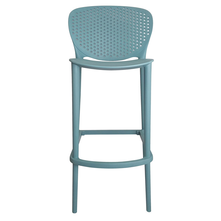 (( one legs of the chair  is damaged )) (( white color )) Londono Stackable Bar & Counter Stool