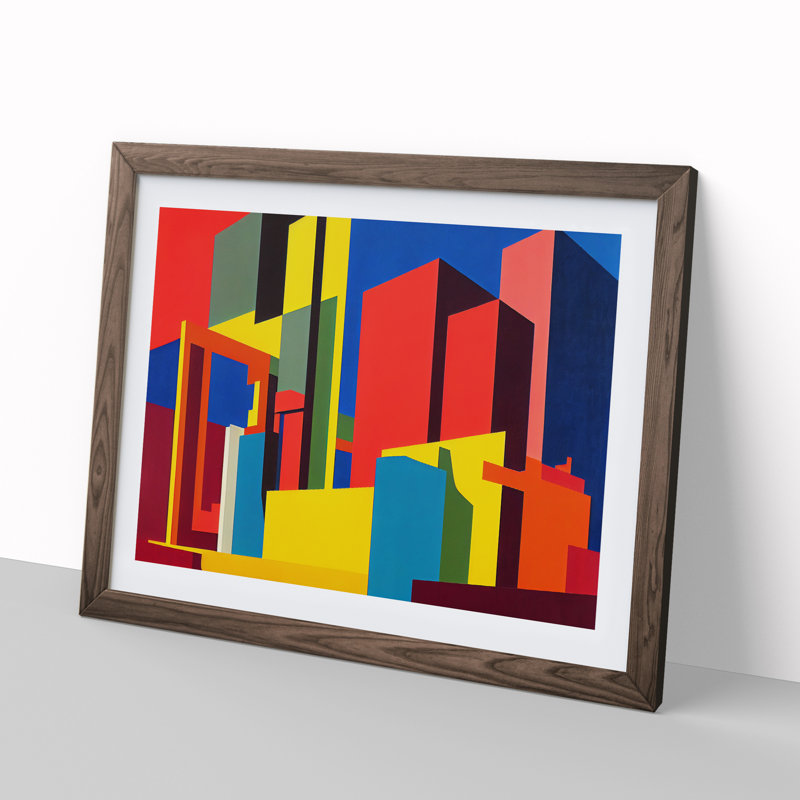 Las Vegas Skyline Abstract Vol.2 - Single Picture Frame Print, 34cm H x 46cm W x 2cm D, Walnut Framed