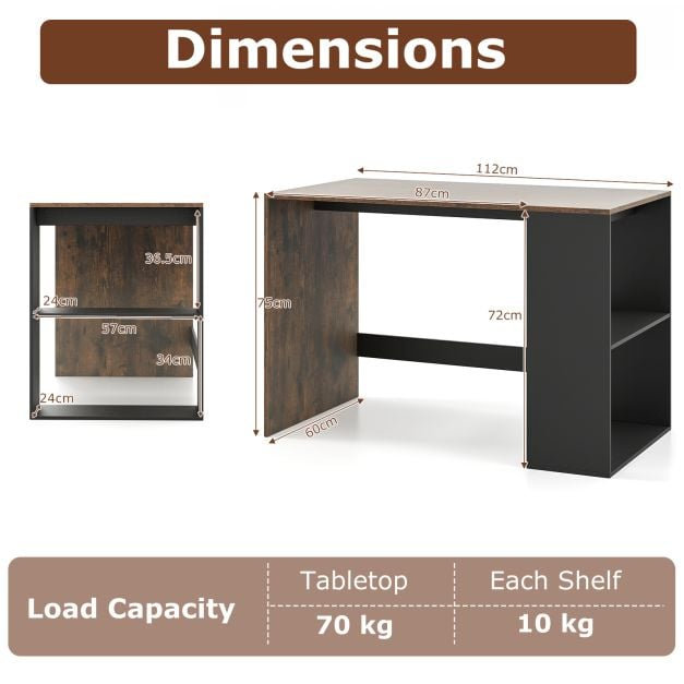Computer Desk, Brown/Black