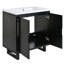 Ensemble de meuble-lavabo 30 po avec lavabo, armoire combinée, armoire de rangement pour salle de bain, structure en bois massif-106668098