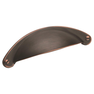 Poignées coupelles 2 1/2 po (64 mm) d'armoire en bronze huilé d'un centre à l'autre - paquet de 25