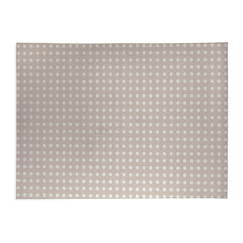 Tapis de bureau léger à pois, L 3 pi x L 2 pi, Taupe