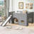Mapleton All-in-One Low Loft Bed With Storage Shelves And Slide-124611210