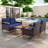 4 Pieces Outdoor Wicker Sectional Sofa With A 3-seat Sofa, 2 Ottomans, A Lifting Table, Retractable Canopy, Washable Cushions, Adjustable Backrest-1863583537