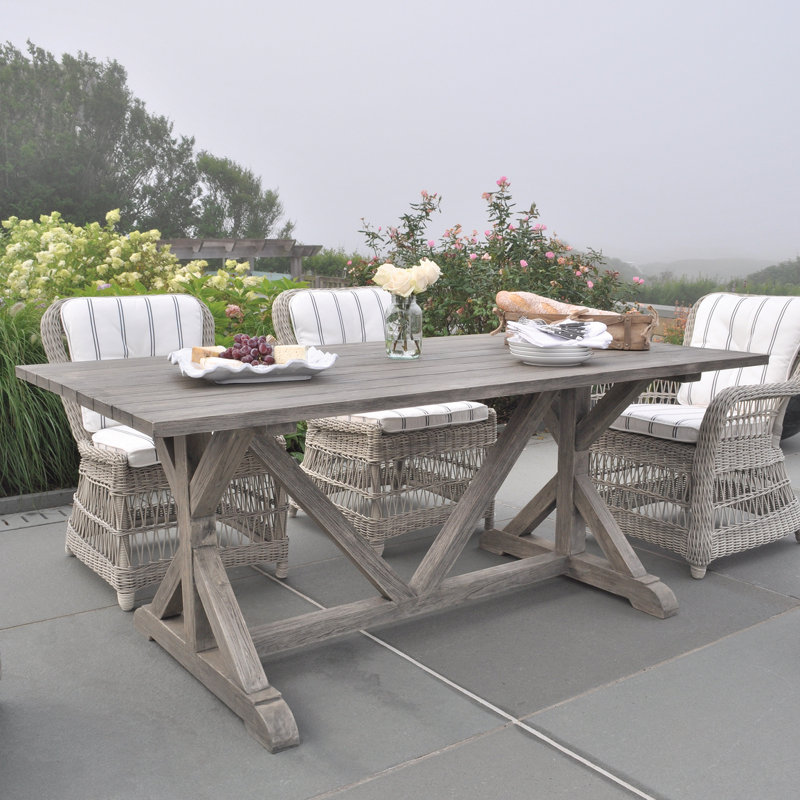 Provence Outdoor Teak Dining Table, Vintage Teak, 39" W x 96" L x 29.5" H