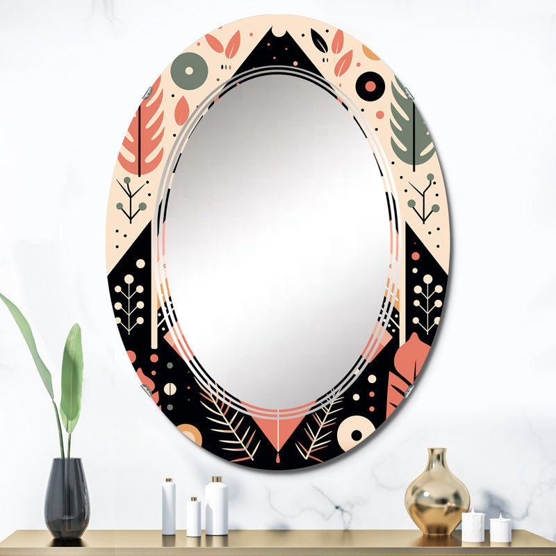 Ziheir - Miroir mural moderne ovale, 36 po x 24 po