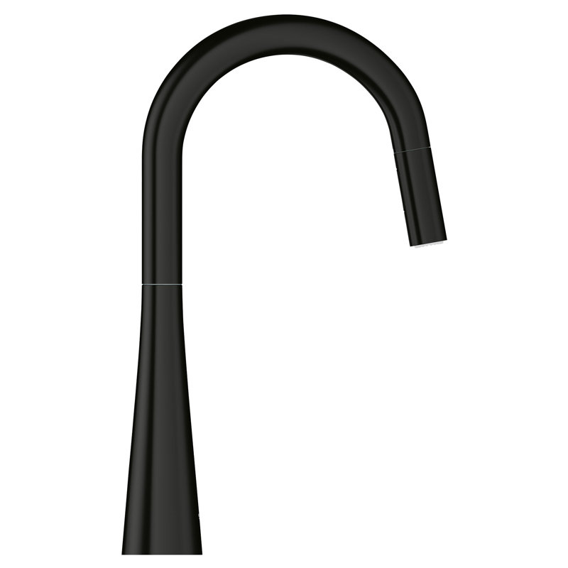 Zedra Pull Down Touch Single Handle Kitchen Faucet with Accessories, Matte Black