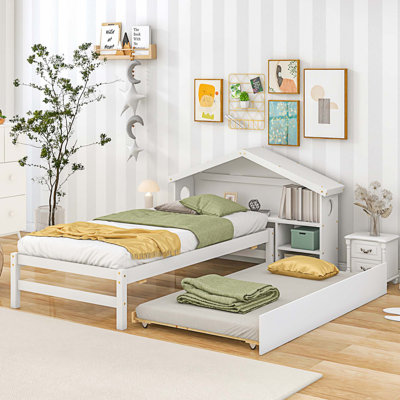 Lit avec rangement en bois massif Cloverdale