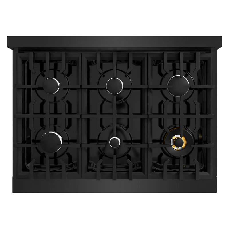 ZLINE 36" Classic Dual Fuel Black Stainless Steel Range w/ 6 Burners & Convection Oven