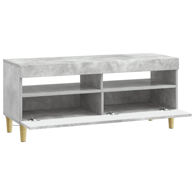 TV Stand, 43cm H x 100cm W x 35cm D, Concrete Grey