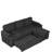 Black L-Shaped With Reversible Chaise Lounge, Cup Holders, Ports & Comfort, Storage Convertible Bed Hidden Storage, Chenille Upholstery,-1140660617