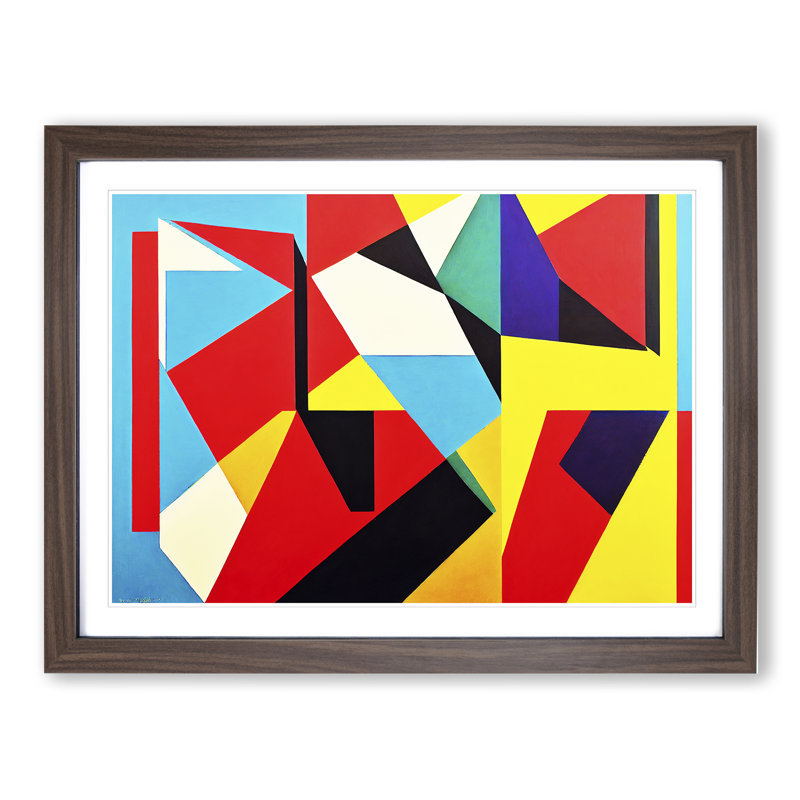 XH1022-8715X Surprising Abstract Art 1 Piece Single Picture Frame Wall Art, 34cm H x 46cm W x 2cm D, Walnut