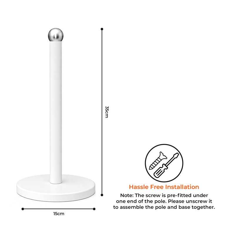 Stainless Steel Paper Towel Holder, Matt White