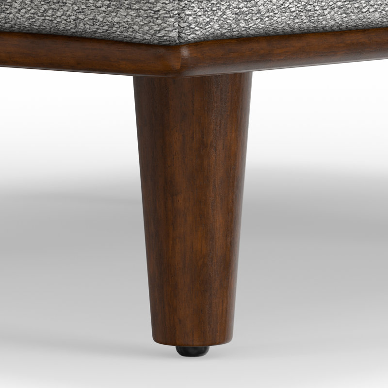 Morrison 49" Mist Grey Woven-Blend Fabric Ottoman