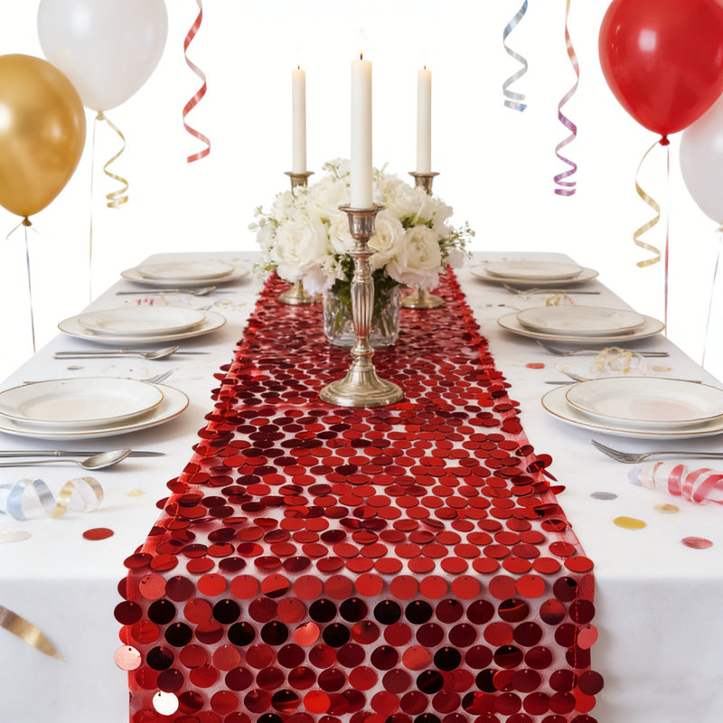 Chemin de table Sequin, Rouge