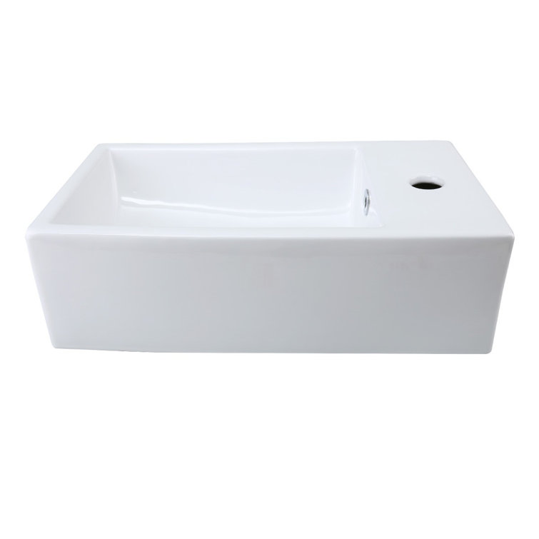 The Renovators Supply Inc. 7.85'' Gloss Vitreous China Rectangular Bathroom Sink with Overflow