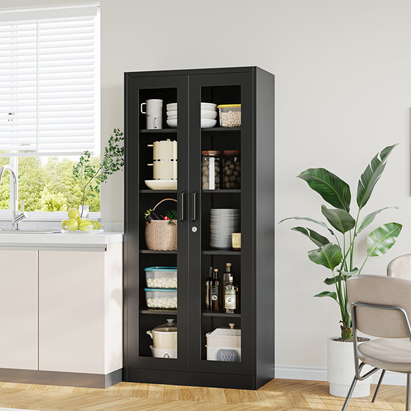 Armoire de rangement à 5 tablettes Kizzi, Noir