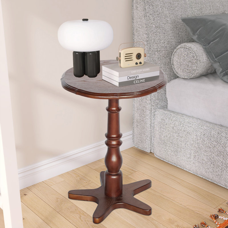 Petite table de bout ronde 15,75 pouces, Noyer brun