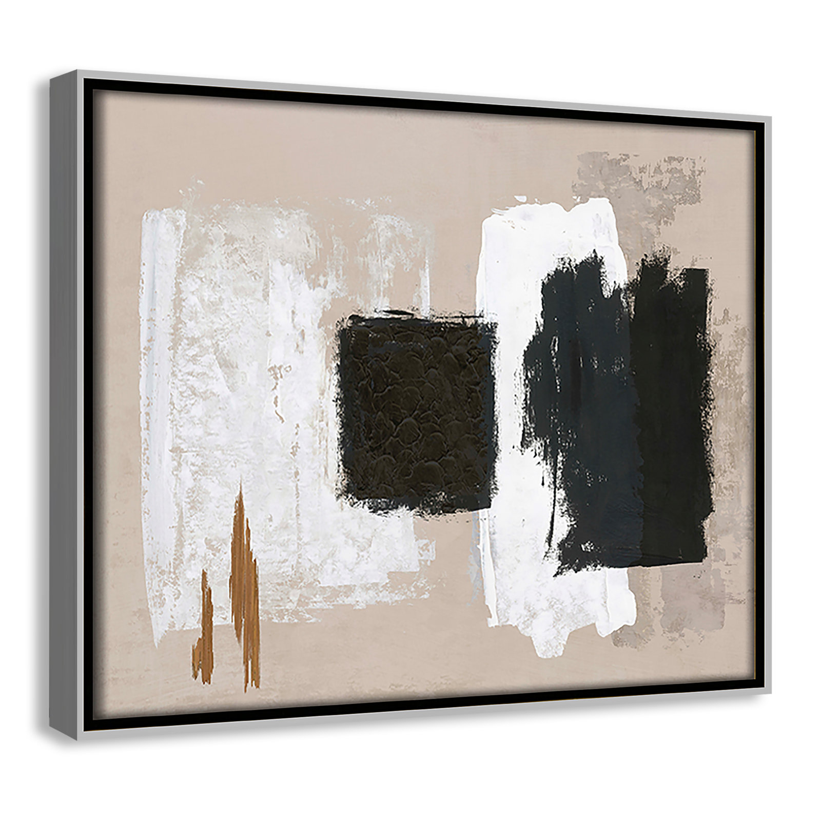 Imone "Golden Slate" Painting, 9.5" H x 11.5" W, Silver